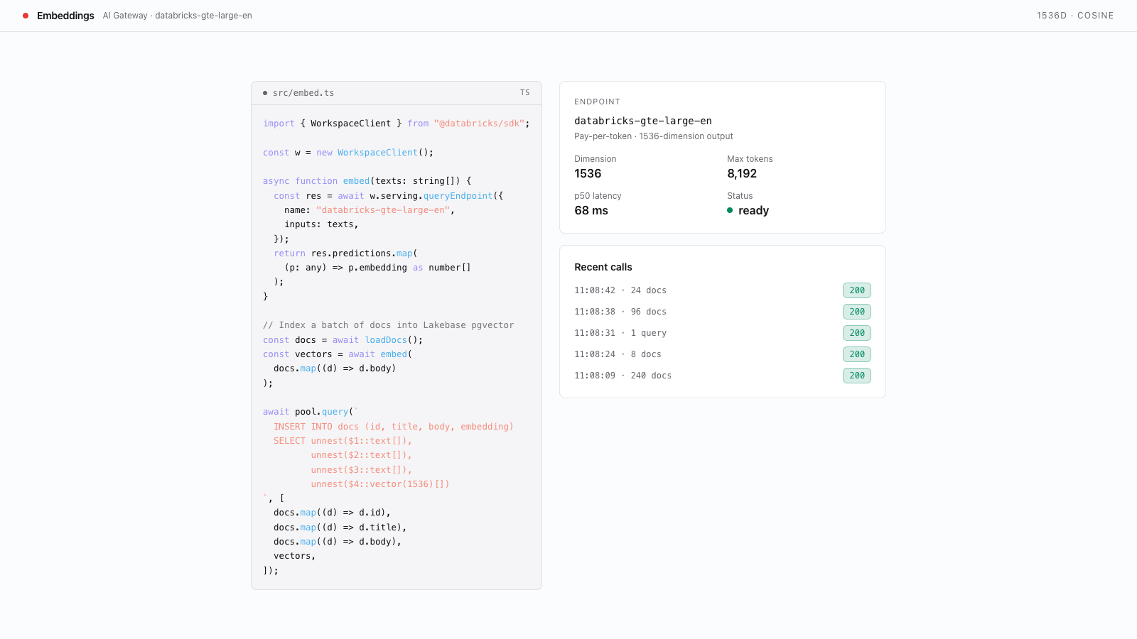 Generate Embeddings with Foundation Models preview