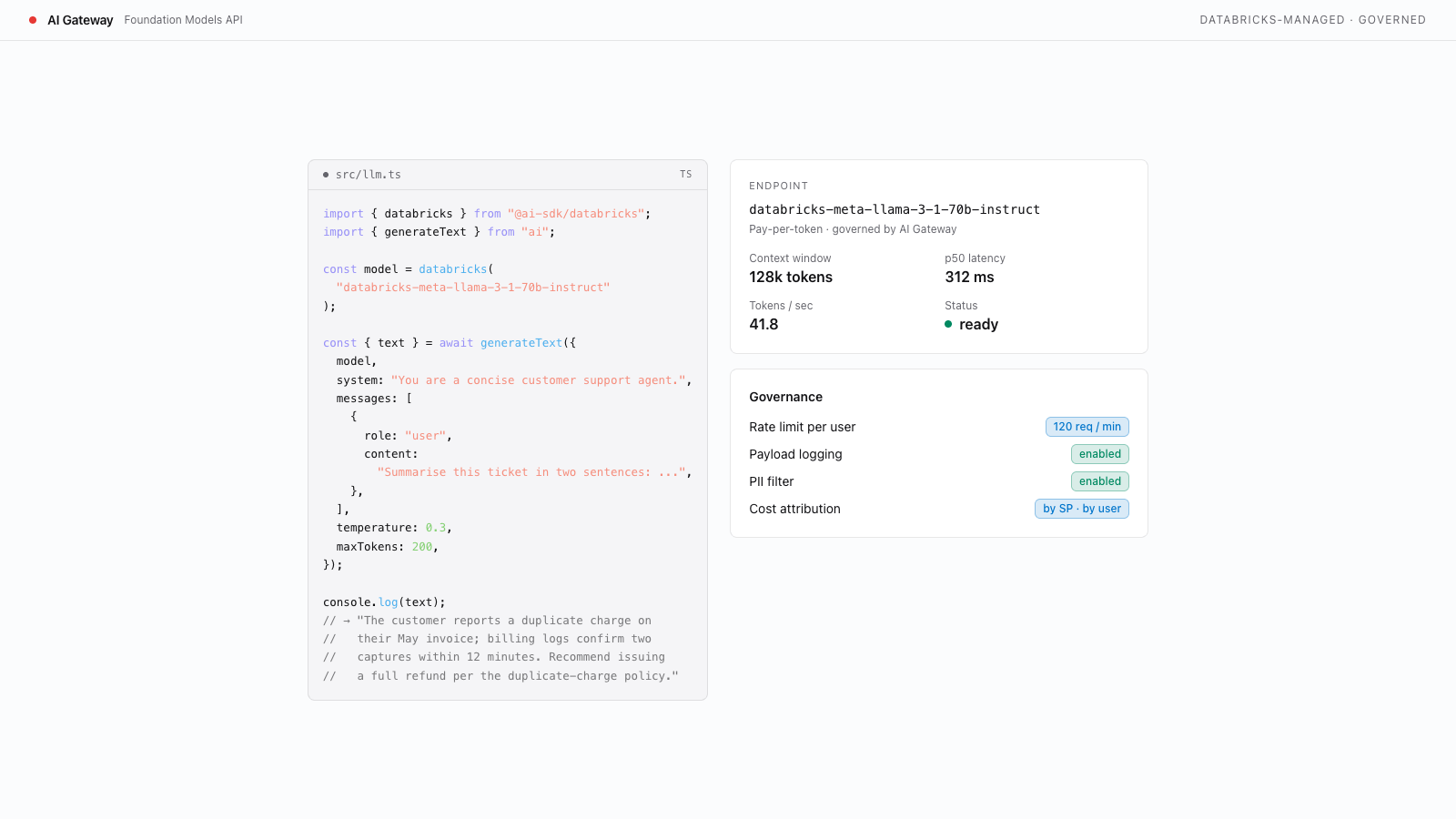 Query Foundation Model Endpoints preview