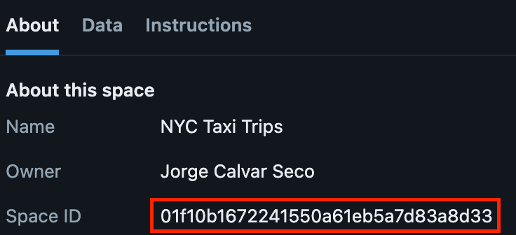 Genie Space ID in the About tab